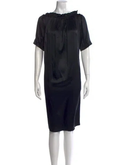 Pre-owned Saint Laurent Silk Knee-length Dress In Black