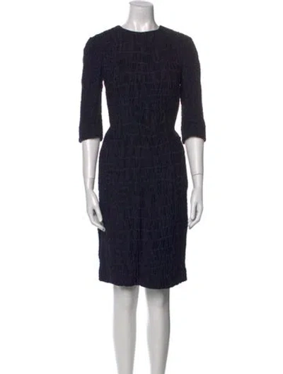 Pre-owned Saint Laurent Silk Knee-length Dress In Blue