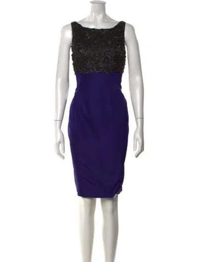 Pre-owned Saint Laurent Silk Knee-length Dress In Purple