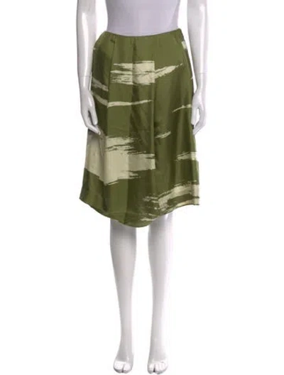 Pre-owned Saint Laurent Silk Knee-length Skirt In Green