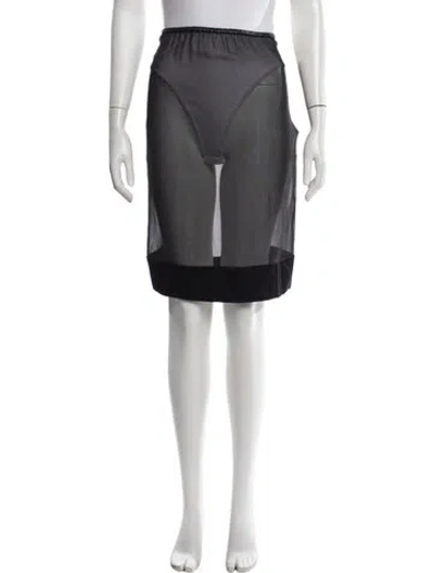 Pre-owned Saint Laurent Silk Knee-length Skirt W/ Tags In Black