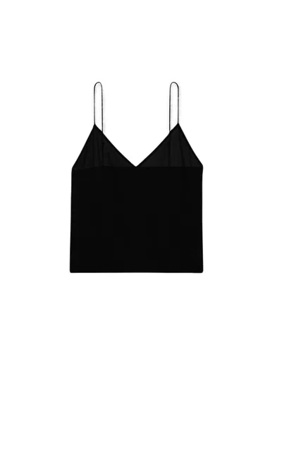 Saint Laurent Silk Lingerie Top For Women In Black