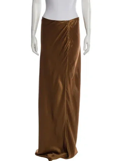 Pre-owned Saint Laurent Silk Long Skirt In Brown