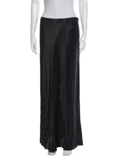 Pre-owned Saint Laurent Silk Long Skirt W/ Tags In Black