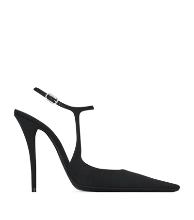 Saint Laurent Silk Manon Pumps 110 In Black