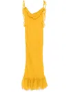 Saint Laurent Silk Maxi Dress In Yellow
