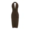 Saint Laurent Silk Crepe Midi Dress