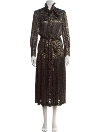 Pre-owned Saint Laurent Silk Midi Length Dress