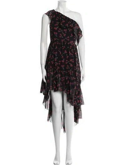 Pre-owned Saint Laurent Silk Midi Length Dress In Black