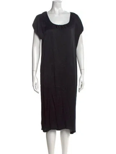 Pre-owned Saint Laurent Silk Midi Length Dress In Black