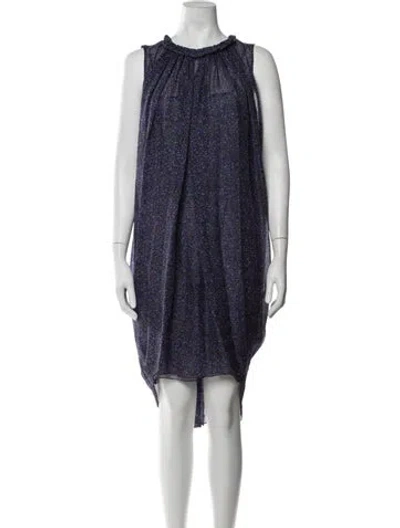 Pre-owned Saint Laurent Silk Midi Length Dress In Blue