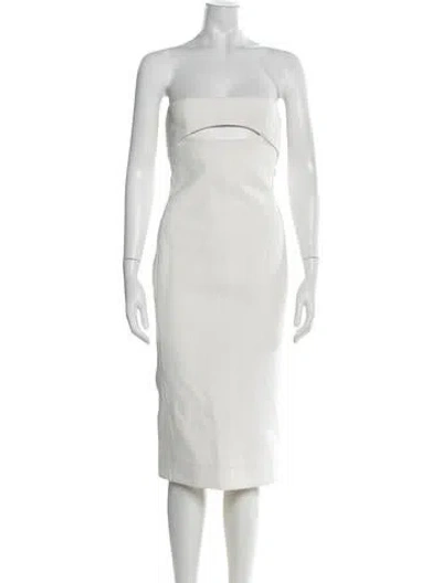 Pre-owned Saint Laurent Silk Midi Length Dress In Neutrals