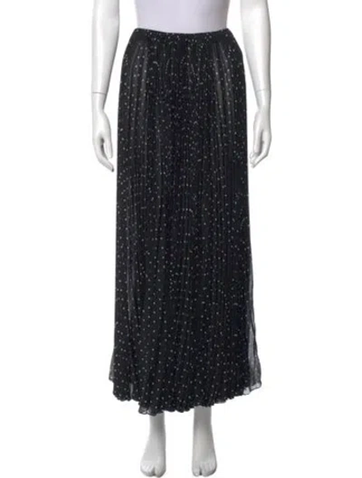 Pre-owned Saint Laurent Silk Midi Length Skirt In Black