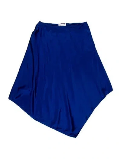 Pre-owned Saint Laurent Silk Midi Length Skirt In Blue