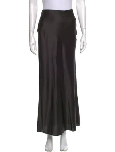 Pre-owned Saint Laurent Silk Midi Length Skirt W/ Tags In Black