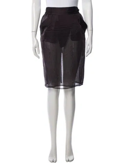 Pre-owned Saint Laurent Silk Midi Length Skirt W/ Tags In Brown