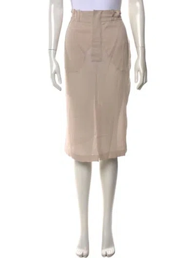 Pre-owned Saint Laurent Silk Midi Length Skirt W/ Tags In Neutrals