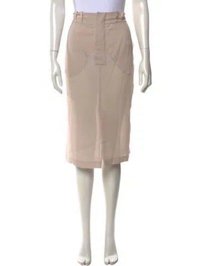 Pre-owned Saint Laurent Silk Midi Length Skirt W/ Tags In Neutrals