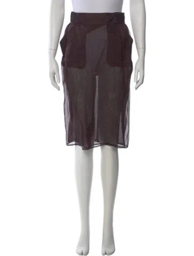 Pre-owned Saint Laurent Silk Midi Length Skirt W/ Tags In Purple