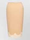 Saint Laurent Laced Half-slip Skirt In Silk Satin Crepe De Chine In Neutral