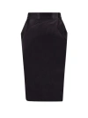 Saint Laurent Pencil Midi Skirt In Silk