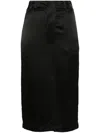 Saint Laurent Satin Laque Skirt In Black