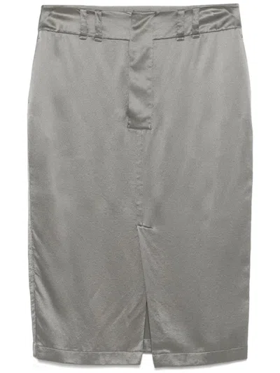SAINT LAURENT SILK MIDI SKIRT