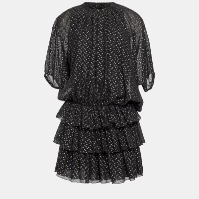 Pre-owned Saint Laurent Silk Mini Dress 38 In Black