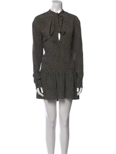 Pre-owned Saint Laurent Silk Mini Dress In Black