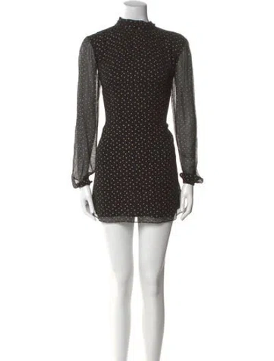 Pre-owned Saint Laurent Silk Mini Dress In Black