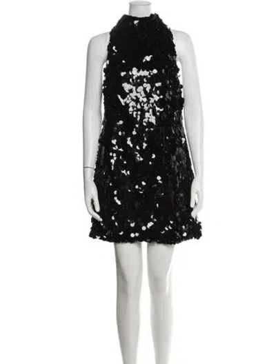 Pre-owned Saint Laurent Silk Mini Dress In Black
