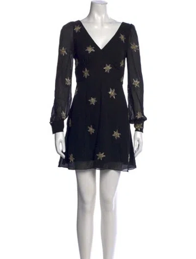Pre-owned Saint Laurent Silk Mini Dress In Black