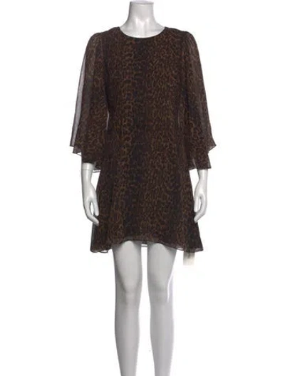 Pre-owned Saint Laurent Silk Mini Dress In Brown