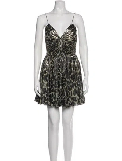 Pre-owned Saint Laurent Silk Mini Dress In Multi