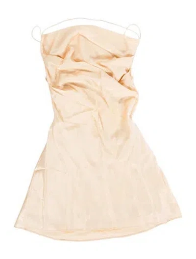 Pre-owned Saint Laurent Silk Mini Dress In Neutrals