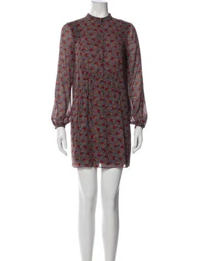 Pre-owned Saint Laurent Silk Mini Dress In Red