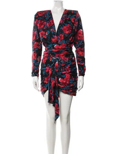 Pre-owned Saint Laurent Silk Mini Dress In Red
