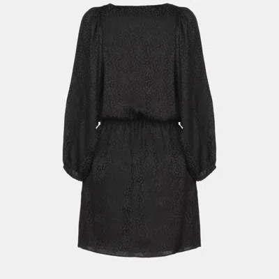 Pre-owned Saint Laurent Silk Mini Dresses 36 In Black