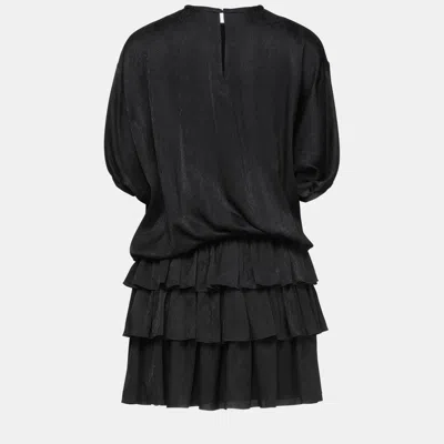Pre-owned Saint Laurent Silk Mini Dresses 38 In Black