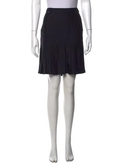Pre-owned Saint Laurent Silk Mini Skirt In Black