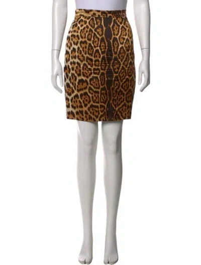 Pre-owned Saint Laurent Silk Mini Skirt In Neutral