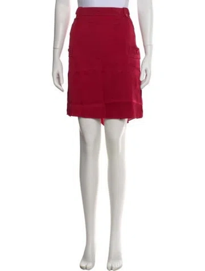 Pre-owned Saint Laurent Silk Mini Skirt In Red
