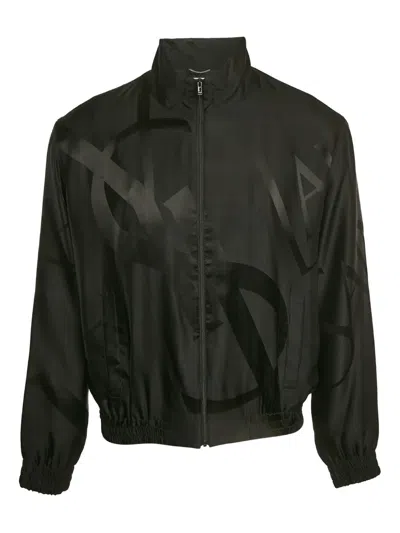 Pre-owned Saint Laurent Silk Monogram Jacket In Black