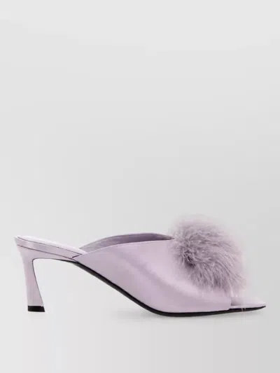 Saint Laurent Silk Mules In Multi