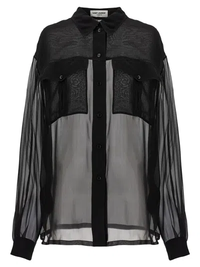 SAINT LAURENT SAINT LAURENT SILK MUSLIN SHIRT