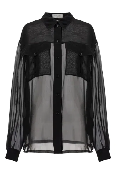 SAINT LAURENT SAINT LAURENT SILK MUSLIN SHIRT