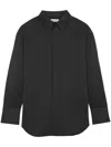 Saint Laurent Silk Duchess-satin Shirt In Black