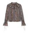 Saint Laurent Paisley Button Down Sheer Blouse