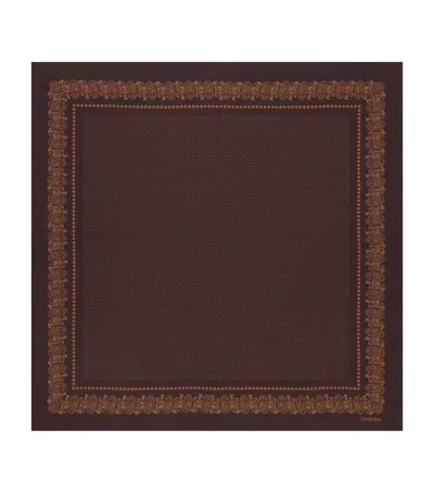 Saint Laurent Silk Paisley Scarf In Brown