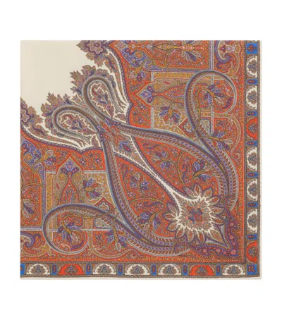 Saint Laurent Rectangular Paisley Patterned Scarf Detailing In Multi